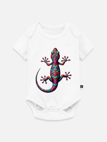 Gecko - Baby Premium Kurzarmbody - Weiß