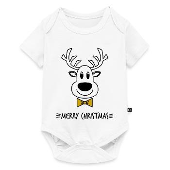 PÈRE NOËL. NOËL. JOYEUX NOËL. MERRY CHRISTMAS - Body à manches courtes Premium Bébé - blanc - Devant