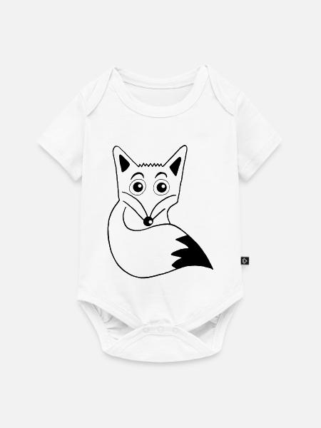 Süßer schwarzer Fuchs - Baby Premium Kurzarmbody - Weiß