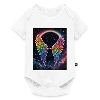Regenbogenflug im Kosmos - Baby Premium Kurzarmbody - Weiß - Vorne