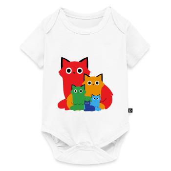 Family of Colorful and Playful Cats - Baby Premium short-sleeve bodysuit - white - Front