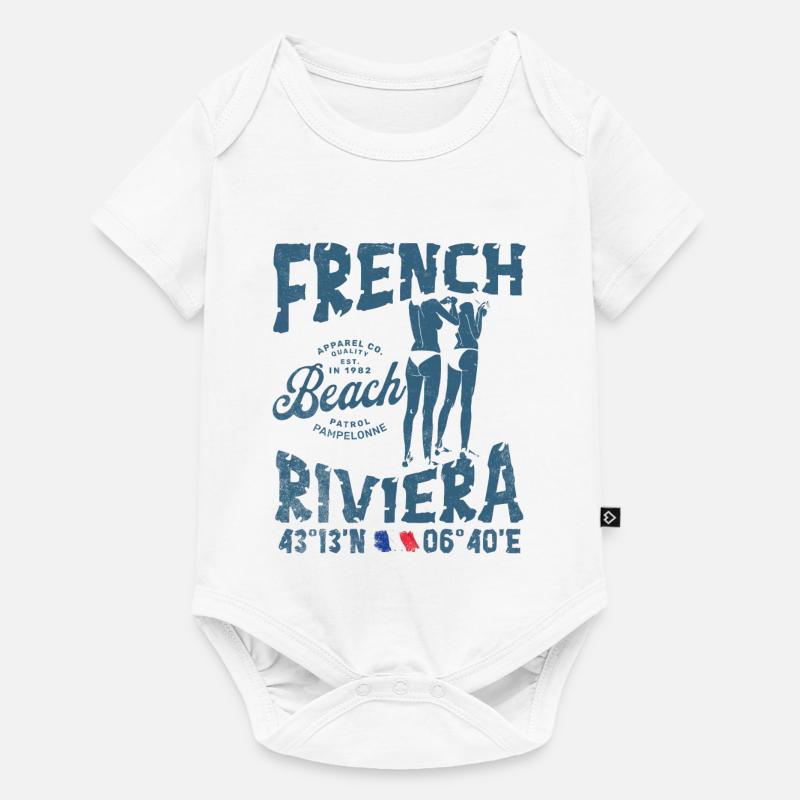 Stranddesign, Côte d'Azur, sommerliche Atmosphäre - Baby Premium Kurzarmbody - Weiß