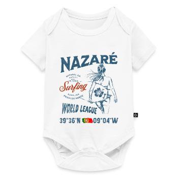 Nazaré Surfing Girl Nautical Print - Baby Premium short-sleeve bodysuit - white - Front