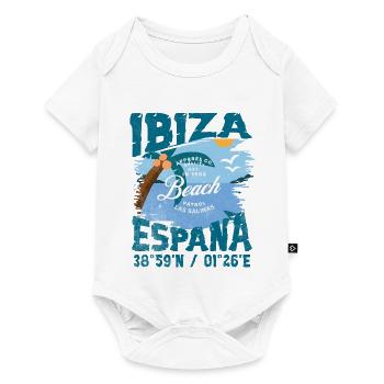 Design Vintage Plage Ibiza Espagne - Body à manches courtes Premium Bébé - blanc - Devant