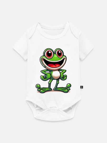 Frosch - Baby Premium Kurzarmbody - Weiß