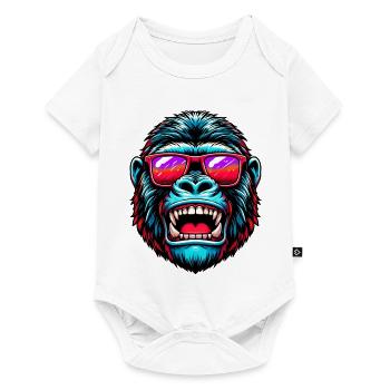 Gorillas with sunglasses - Baby Premium short-sleeve bodysuit - white - Front