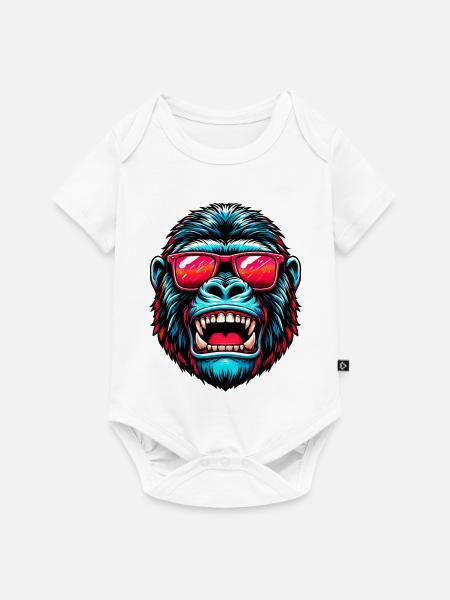 Gorillas mit Sonnenbrille - Baby Premium Kurzarmbody - Weiß