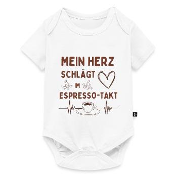 Rythme de l’espresso – battement du cœur avec battement de caféine - Body à manches courtes Premium Bébé - blanc - Devant