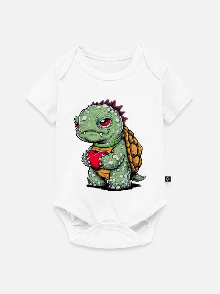 Schildkröte mit Herz - Baby Premium Kurzarmbody - Weiß