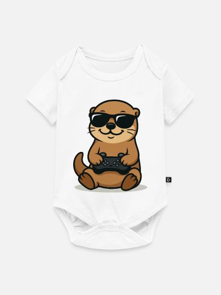 Gaming Otter -tunnelmat - Premium vauvojen lyhythihainen body - valkoinen