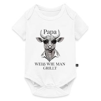 Dad knows how to grill - Baby Premium short-sleeve bodysuit - white - Front