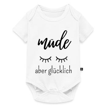 Tired but Happy – Mom Shirt Saying - Baby Premium short-sleeve bodysuit - white - Front