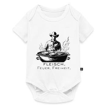 Grilling freedom for real men - Baby Premium short-sleeve bodysuit - white - Front