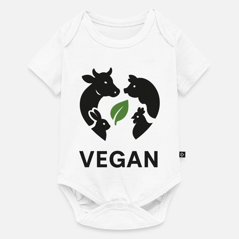 Végétalien - Body à manches courtes Premium Bébé - blanc