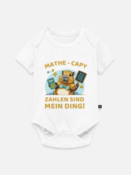 Mathe-Capybara – Zahlen sind mein Ding! - Baby Premium Kurzarmbody - Weiß