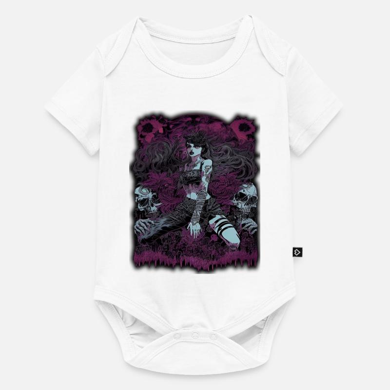 Enchanteresse sombre avec éléments de crâne - Body à manches courtes Premium Bébé - blanc