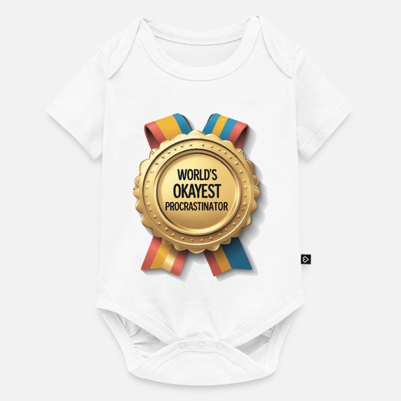 Le meilleur procrastinateur de progrès au monde - Body à manches courtes Premium Bébé - blanc