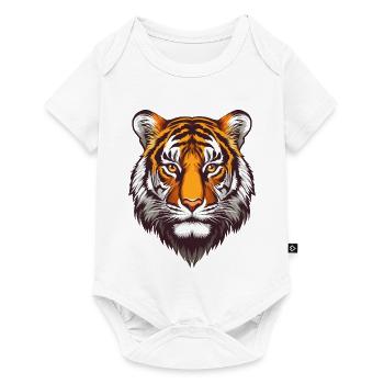 Tête de tigre :) - Body à manches courtes Premium Bébé - blanc - Devant