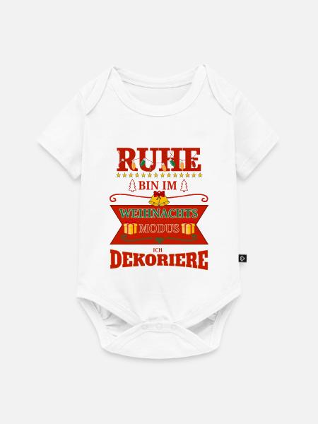 Lustiges Weihnachtsmodus Dekorationsmotto Design - Baby Premium Kurzarmbody - Weiß
