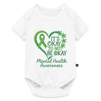 Mental Health Awareness Green Ribbon Design - Baby Premium short-sleeve bodysuit - white - Front