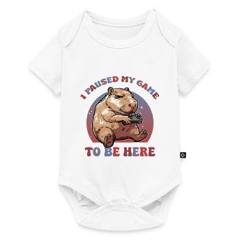 Capybara Gaming I paused my Game - Baby Premium short-sleeve bodysuit - white - Front