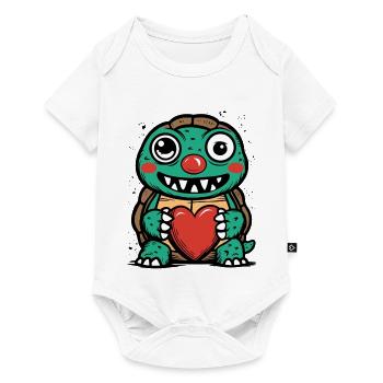 Crazy turtle - Baby Premium short-sleeve bodysuit - white - Front