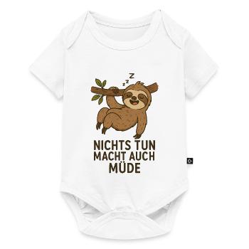 Sieste paresseux avec slogan dictons drôles - Body à manches courtes Premium Bébé - blanc - Devant