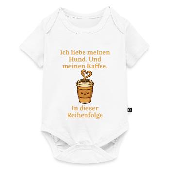 Chien Amour Commander Café Design Mug - Body à manches courtes Premium Bébé - blanc - Devant