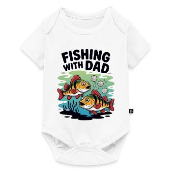Pêche avec papa le week-end - Body à manches courtes Premium Bébé - blanc - Devant