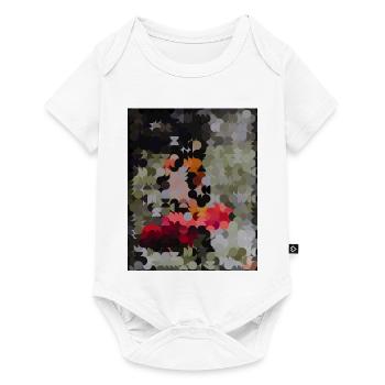 Punktiertes Schmetterlings-Mosaik - Baby Premium Kurzarmbody - Weiß - Vorne