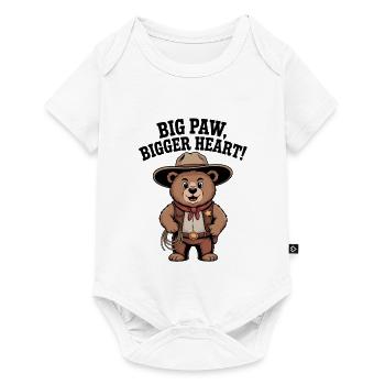 Grand ours cow-boy avec cœur - Body à manches courtes Premium Bébé - blanc - Devant