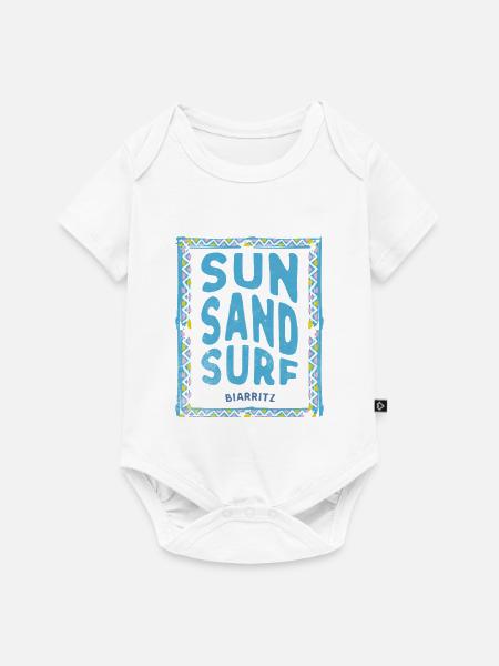 Sonne Sand Surfen Biarritz - Baby Premium Kurzarmbody - Weiß