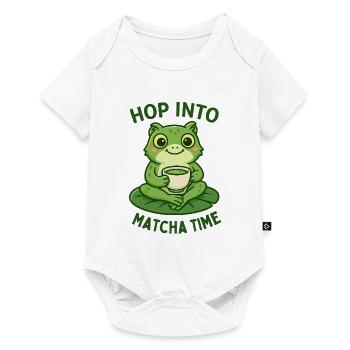 Matcha Frosch Teezeit Motiv Frühstück  - Baby Premium Kurzarmbody - Weiß - Vorne