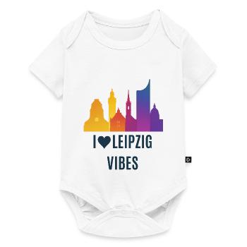 Leipzig Vibes Skyline Gradient Ville Ville - Body à manches courtes Premium Bébé - blanc - Devant