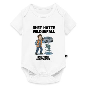 Accident Assistance Cartoon with Fish and Car - Baby Premium short-sleeve bodysuit - white - Front