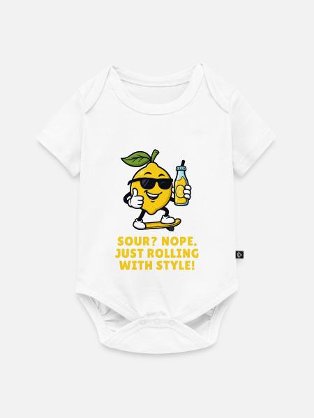Zitrus-Skater: Stilvoll Rollend - Baby Premium Kurzarmbody - Weiß