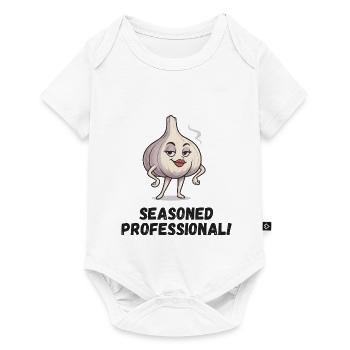 Dame à l’ail - Caricature confiante - Body à manches courtes Premium Bébé - blanc - Devant