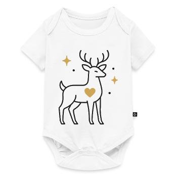 Herzdeer avec accent étoilé - Body à manches courtes Premium Bébé - blanc - Devant