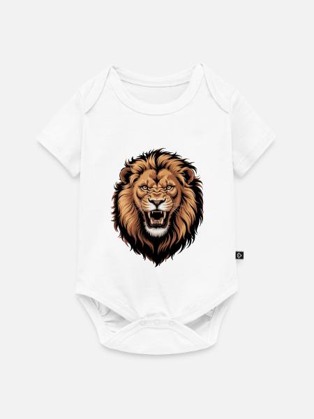 Flammender Vektor Löwe - Baby Premium Kurzarmbody - Weiß