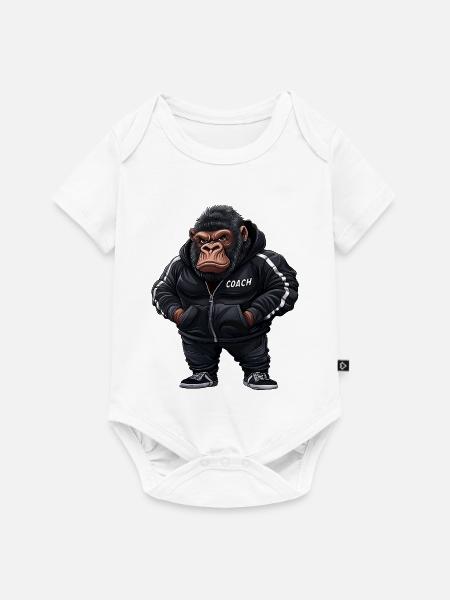 Gorilla Coach - Baby Premium Kurzarmbody - Weiß
