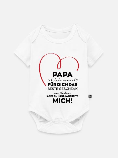Papa lustiges Geschenk - Baby Premium Kurzarmbody - Weiß