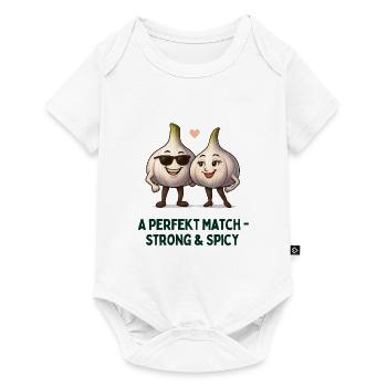 Garlic Love Duo Strong And Spicy Cartoon - Baby Premium short-sleeve bodysuit - white - Front