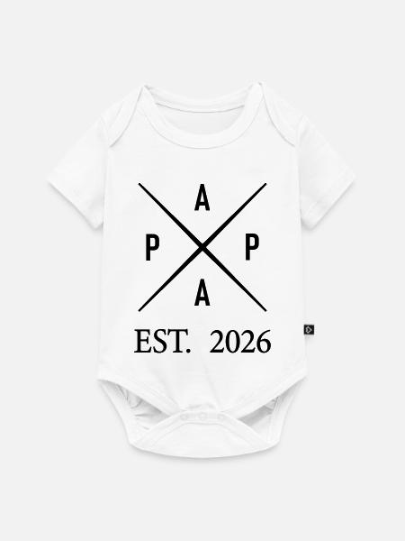 Papa Est. 2026 - Premium kortærmet baby-body  - hvid