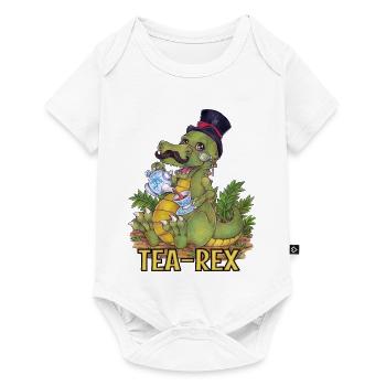 Funny Tea Rex Pun Hand Drawn Dino - Baby Premium short-sleeve bodysuit - white - Front