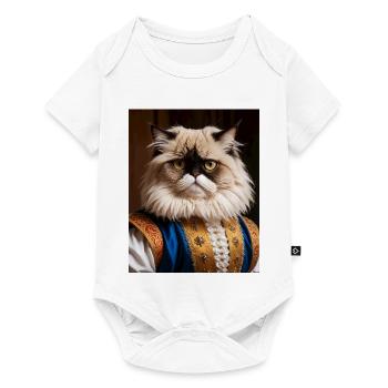 Königliche Samtpfote – Die Aristokraten-Katze - Baby Premium Kurzarmbody - Weiß - Vorne