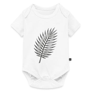 Black Palm Leaf Sketch - Baby Premium short-sleeve bodysuit - white - Front