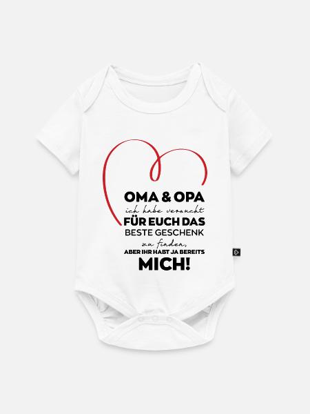 Oma Opa Großeltern lustiges Geschenk - Baby Premium Kurzarmbody - Weiß