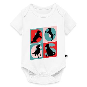 Chiens que j'aime Silhouettes de chiens Maman chien Papa chien - Body à manches courtes Premium Bébé - blanc - Devant