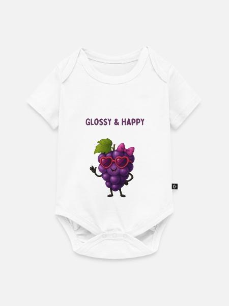 Glimmernde Traube Glück - Baby Premium Kurzarmbody - Weiß