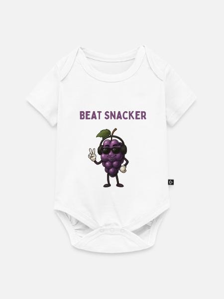 Beat Snacker Traube Kopfhörer - Baby Premium Kurzarmbody - Weiß